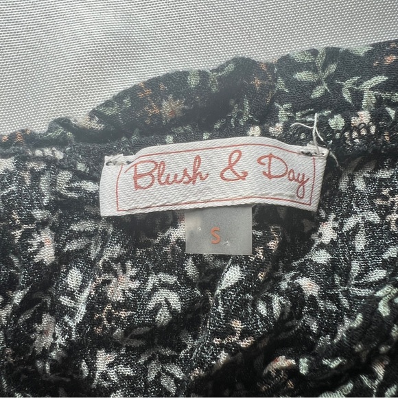Blush & Day Women’s Black Floral Mini Dress Size Small - Picture 12 of 14